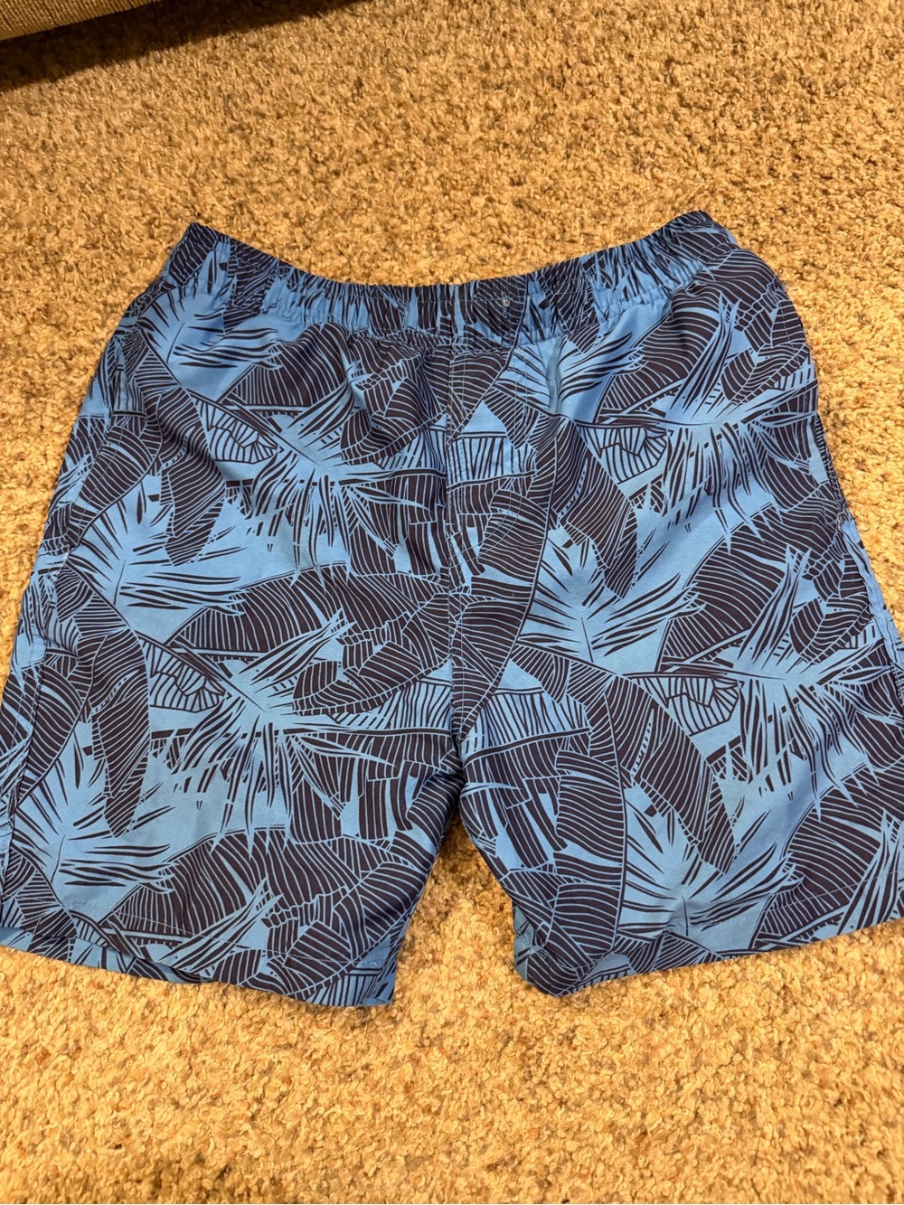 Boys Blue Tropical Print Swim Shorts